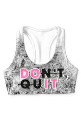 Don't Quit Stella White Black Seamless Racerback Sports Bra - Women - Pineapple Clothing